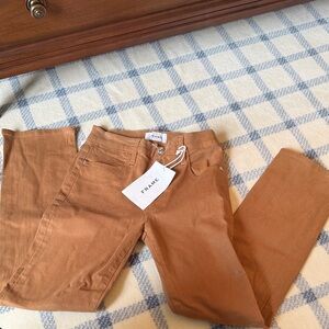 NWT - Frame Le High Straight Tan/Brown Coated Pants